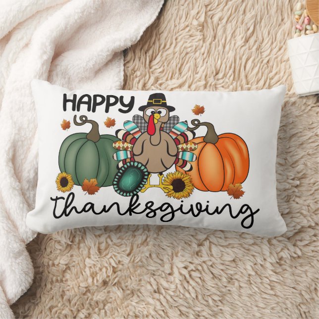 Happy thanksgiving Shirt | Fall Helgdag Turkiet-da Lumbarkudde (Filt)