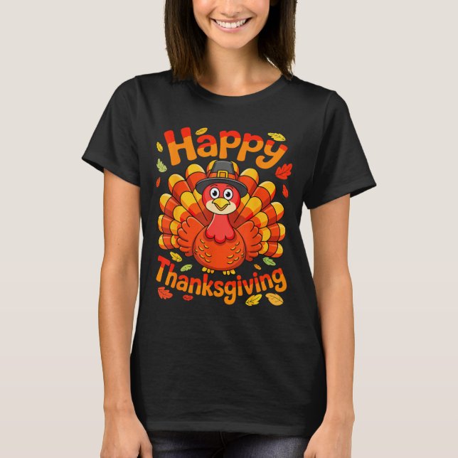 Happy Thanksgiving Shirt Men Women Kids Family Tur T Shirt (Framsida)