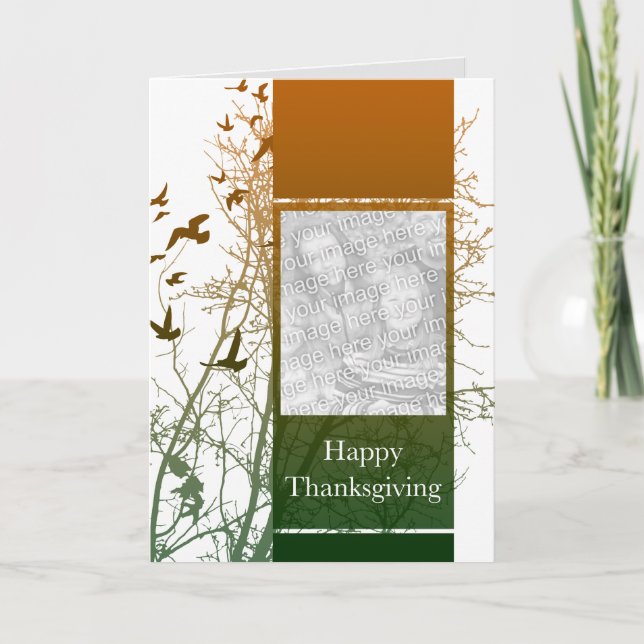 happy thanksgiving (silhucreen) helgkort (Framsida)