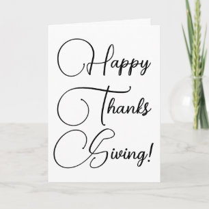 Happy thanksgiving-skript för svart anpassningsbar kort
