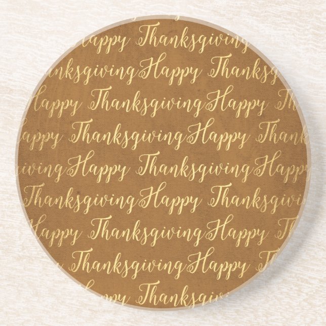 Happy thanksgiving-skript underlägg sandsten (Framsidan)
