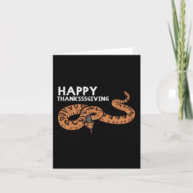 Happy thanksgiving Snake Funny Fall Serpent Manar  Kort (Framsida)