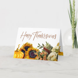 Happy thanksgiving solblommor pumpkin Thanksgiving Helgkort