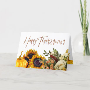 Happy thanksgiving solblommor pumpkin Thanksgiving Helgkort