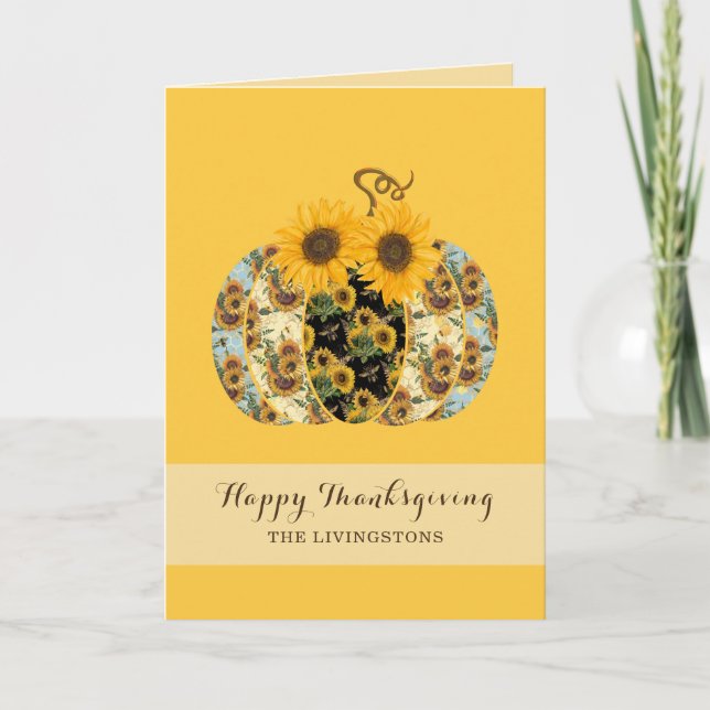 Happy thanksgiving Solrospumpkin Greeting Card Helgkort (Framsida)