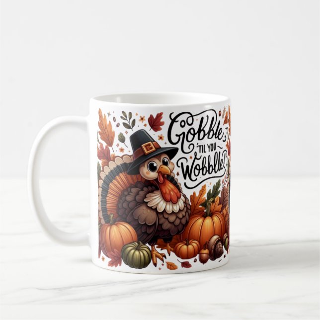 Happy thanksgiving söt design mugg (Vänster)