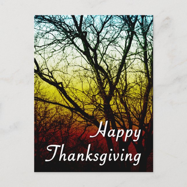 happy thanksgiving (spöket träd) helg vykort (Framsida)