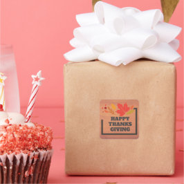 happy thanksgiving sticker fyrkantigt klistermärke