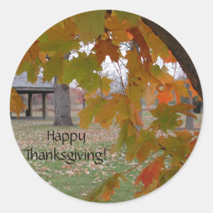 Happy thanksgiving Stickers av Janz Runt Klistermärke