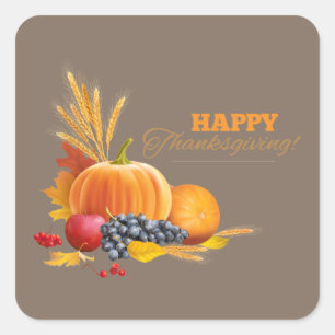 Happy thanksgiving Stickers Fyrkantigt Klistermärke