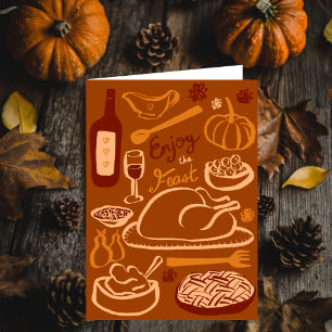 Happy thanksgiving-studenternas Helgdag Kort