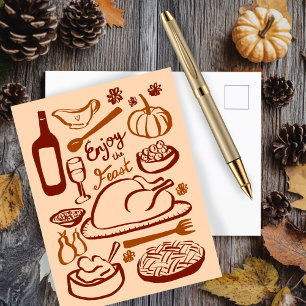 Happy thanksgiving-studenternas Helgdag Vykort