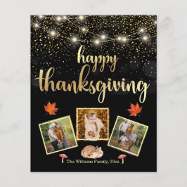 happy thanksgiving svart golden 3-foto flygblad
