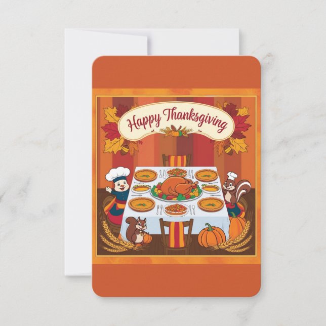 Happy Thanksgiving Tack Kort (Framsida)