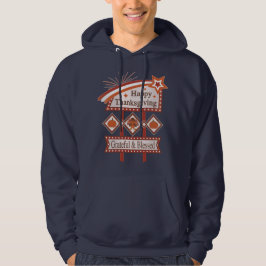 Happy thanksgiving tacksam och välsignad Retro-sig Hoodie