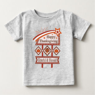 Happy thanksgiving tacksam och välsignad Retro-sig T Shirt