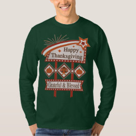 Happy thanksgiving tacksam och välsignad Retro-sig T Shirt