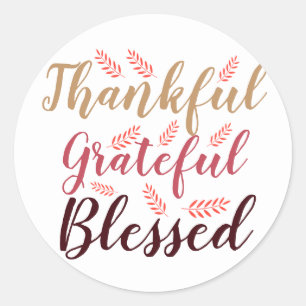 happy thanksgiving tacksamt, tacksamt, välsignat runt klistermärke
