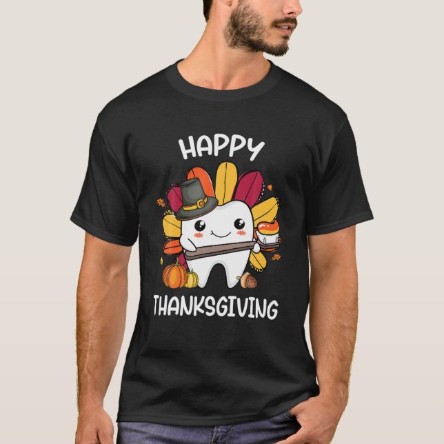 happy thanksgiving Tandtorget Turkiet Tack T Shirt (Framsida)