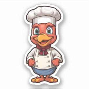 Happy thanksgiving Tecknad Cute Chef Turkiet Klistermärken
