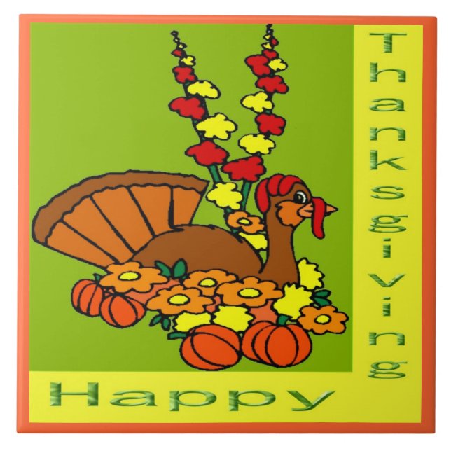 Happy thanksgiving Tile Kakelplatta (Framsidan)