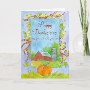 Happy thanksgiving till dig och den din röda helgkort