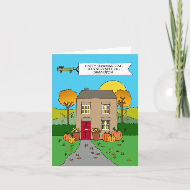 Happy thanksgiving till Grandson Kort (Framsida)