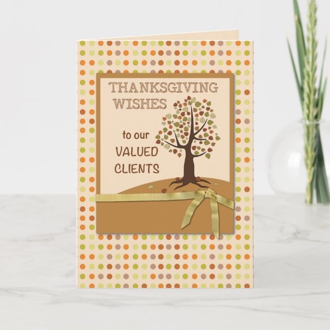 Happy thanksgiving till klientpunkter och Träd Helgkort (Framsida)