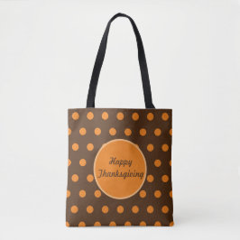 Happy thanksgiving Tote Bag (Brown & Orange) Tygkasse