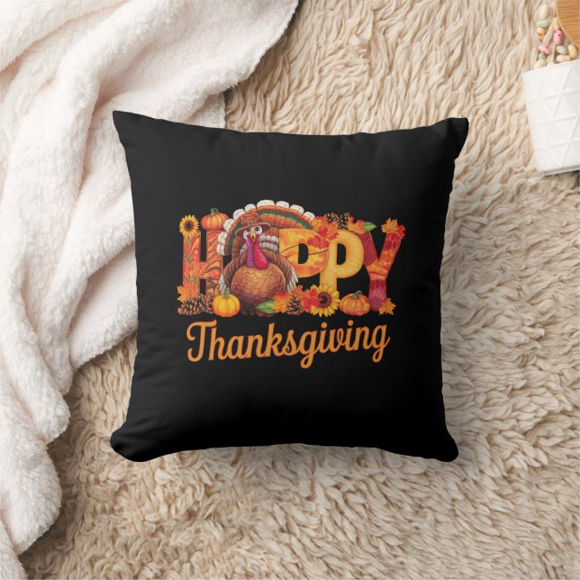 Happy thanksgiving Turkey Fall Kudde (Filt)