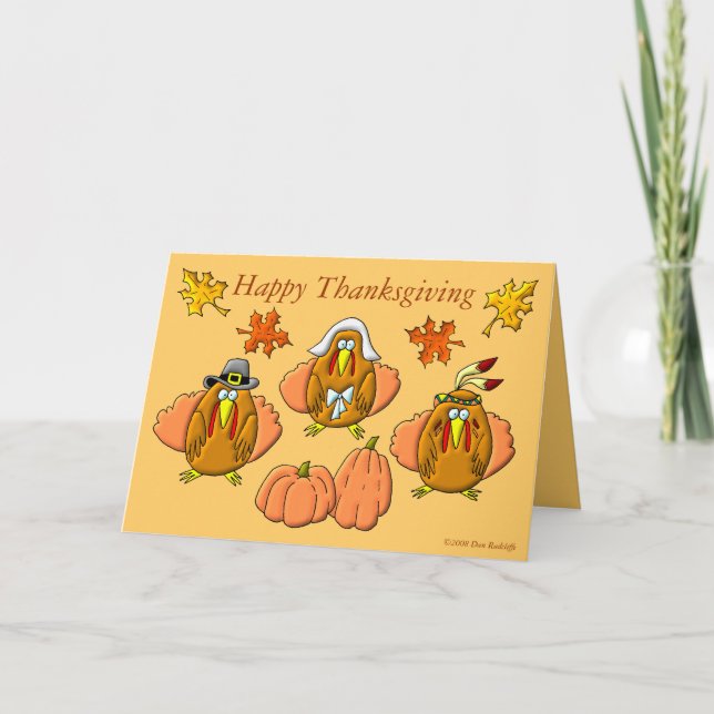 Happy thanksgiving Turkey Helgkort (Framsida)