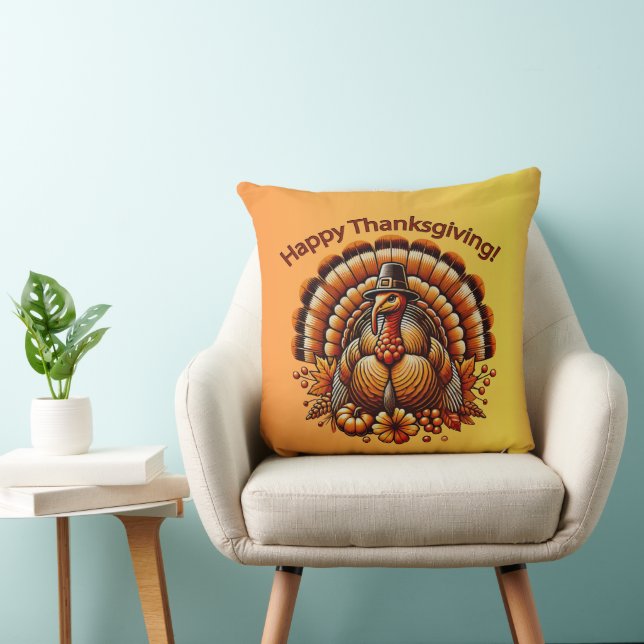 Happy Thanksgiving Turkey Kudde (Stol)