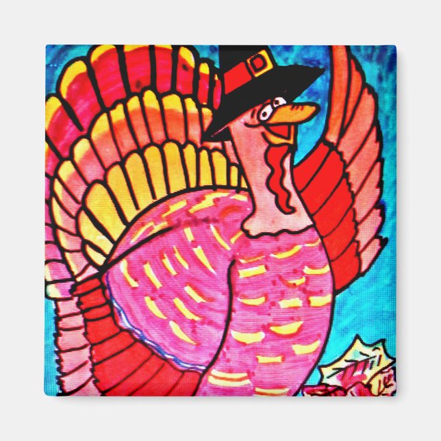 HAPPY THANKSGIVING TURKEY magnet (Framsidan)