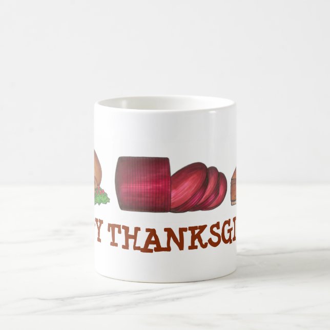 Happy thanksgiving Turkiet Cranberry Paj Segce Mug Kaffemugg (Center)