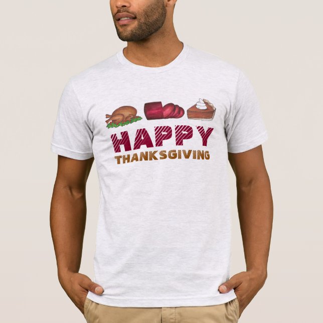 Happy thanksgiving Turkiet, Cranberry Paj Slice Fo T Shirt (Framsida)