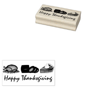 Happy thanksgiving Turkiet Cranberry Pumpkin Paj Stämpel