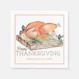 Happy thanksgiving Turkiet Dinner Napkin Pappersservett