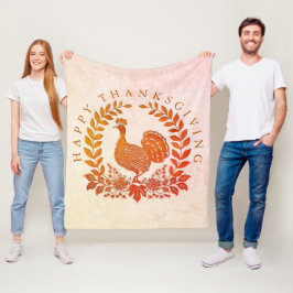 Happy thanksgiving Turkiet Fleece Blanket