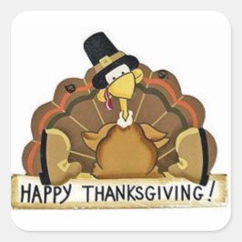 Happy thanksgiving Turkiet Fyrkantigt Klistermärke