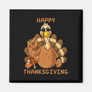 Happy thanksgiving Turkiet genom Roligt av livsmed Magnet