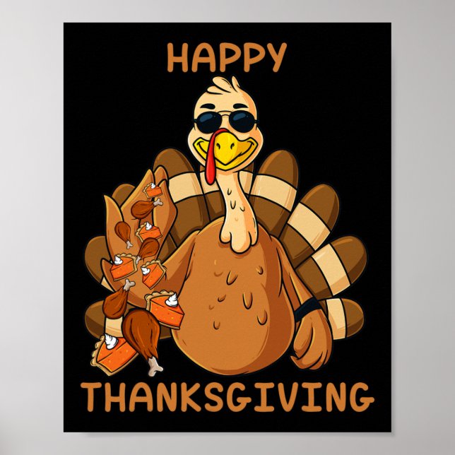 Happy thanksgiving Turkiet genom Roligt av livsmed Poster (Framsidan)