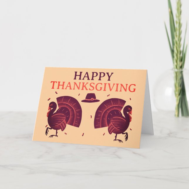 Happy thanksgiving Turkiet-hälsningskort Kort (Framsida)