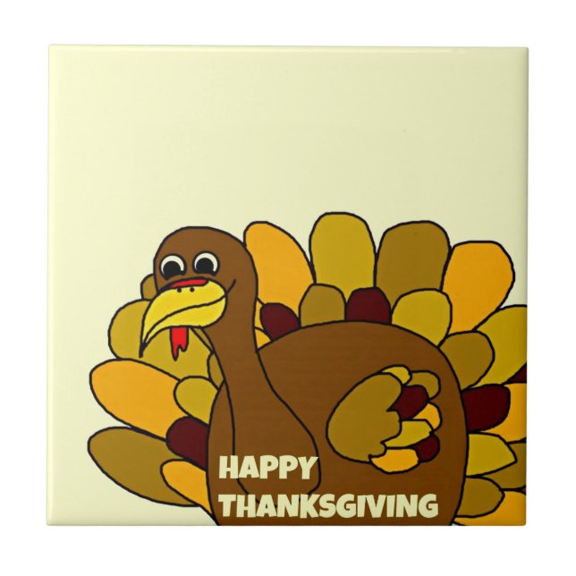 Happy thanksgiving Turkiet Kakelplatta (Framsidan)