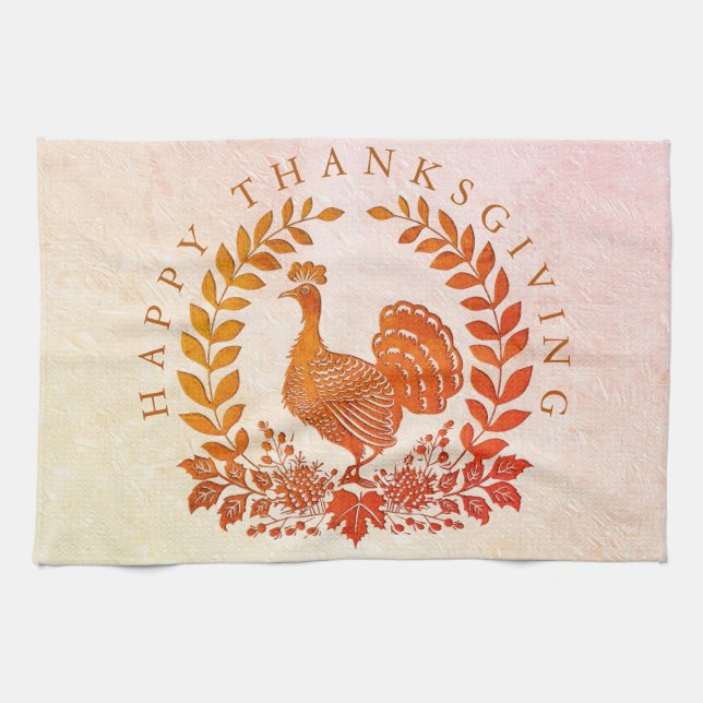 Happy thanksgiving Turkiet Kitchen Towel Kökshandduk (Horisontell)