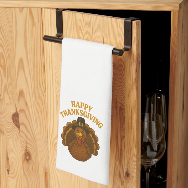 Happy thanksgiving Turkiet Kökshandduk (Thirds Fold)