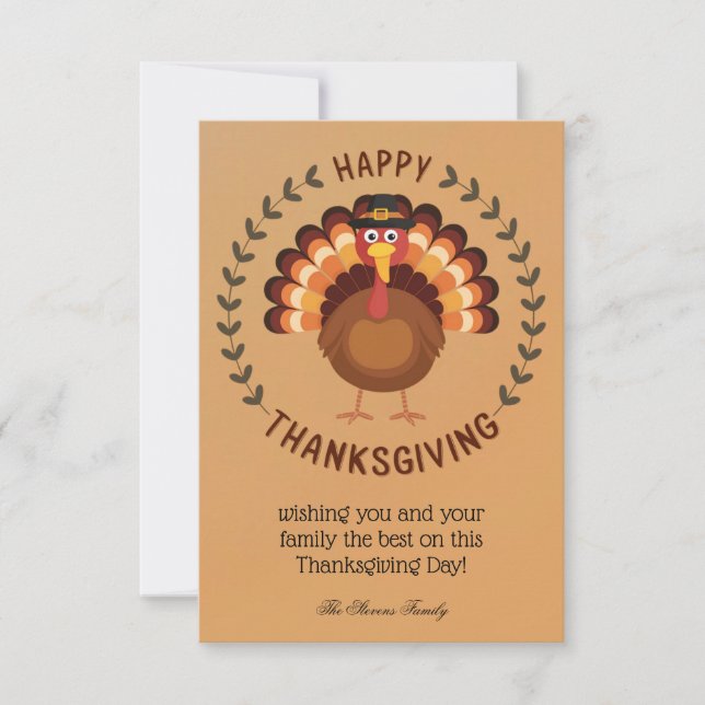 Happy thanksgiving Turkiet - kort för fast hälsnin (Framsida)