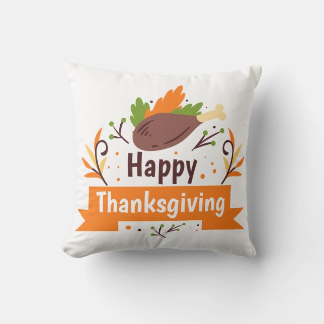 happy thanksgiving Turkiet Leg Dekorativ kudde (Framsida)