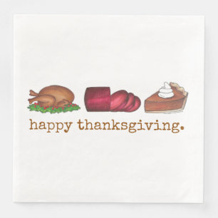Happy thanksgiving Turkiet Middag Helgdag Meal Pappersservett