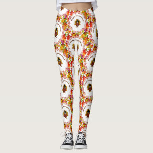 Happy thanksgiving Turkiet omringat Höst löv Leggings