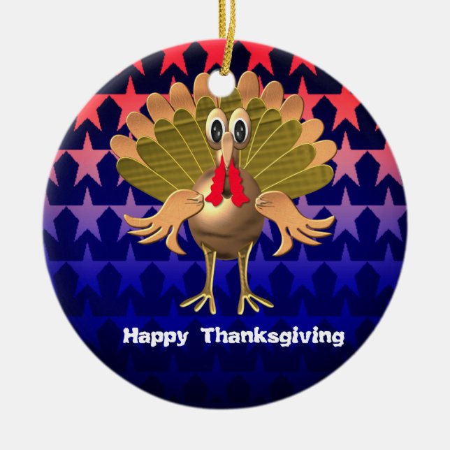 Happy thanksgiving Turkiet,Personlig Julgransprydnad Keramik (Framsidan)